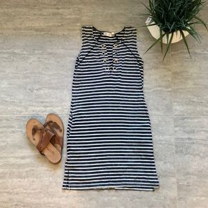 RD Style Faded Navy Striped Dress